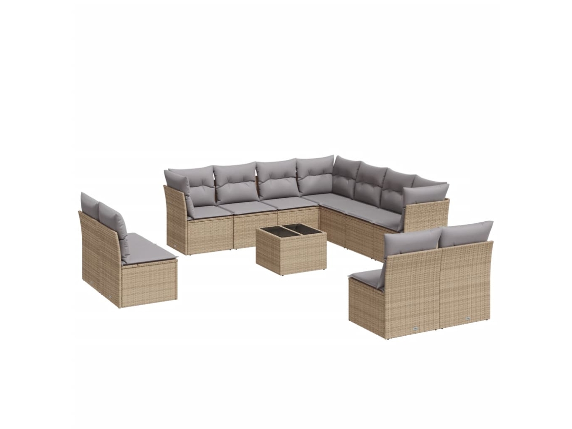 Garden Sofa Set, Garden Sofa Sets Vidaxl Bege Rattan / Vime (n/a)
