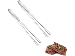 Pinça Coreana De Aço Inoxidável Para Churrasco Resistente Bifes, Carnes, Saladas, Buffets, Uso Doméstico E Ao Ar Livre