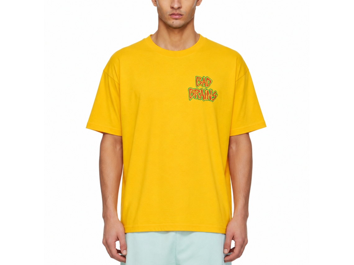 Bad Brains Front Logo Capitol T-shirt Bright Yellow Unisex Adults Size:s