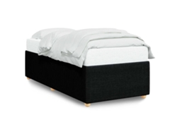 Estrutura de Cama de Solteiro Tecido Preto MAISON EXCLUSIVE