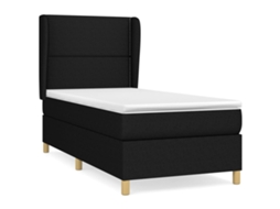 Cama com Molas/colchão 90x200 Cm Tecido Preto MAISON EXCLUSIVE
