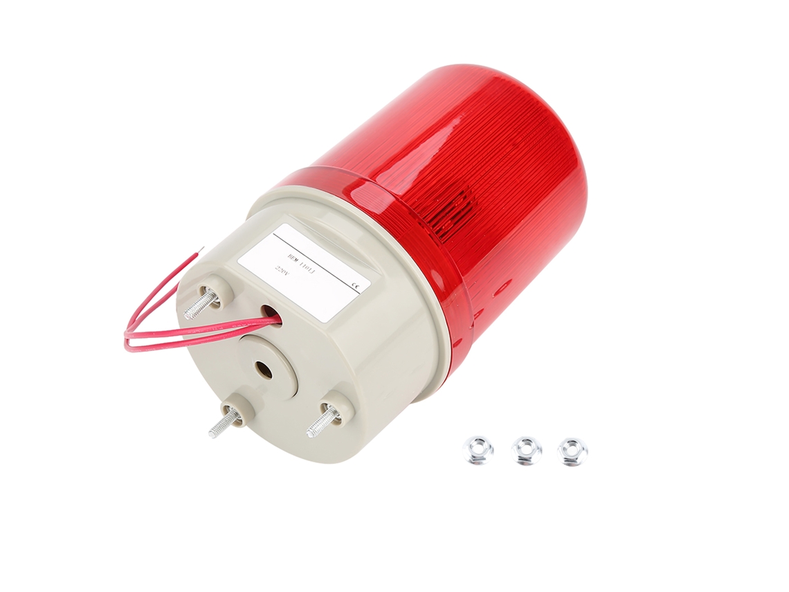 Luz de Aviso Vermelha Led com Alarme Sonoro e Visual