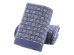 2026 conjunto de 2 Toalhas de Algodão Estampadas com Quadros Absorventes e Suaves para Banho 34x74 Cm Azul