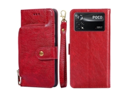Capa De Couro Com Zíper Para Xiaomi Poco X4 Pro 5g
