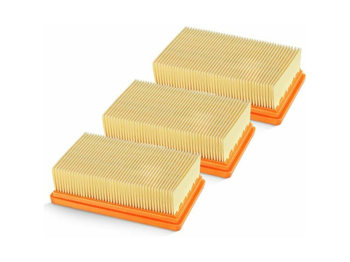 Conjunto De 3 Filtros Planos Plissados Para Aspirador Karcher Mv4 Mv5 Mv6 Wd4 Wd5 Wd6 - S 2.863-005.0