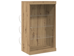 Conjunto 1 Aparador Led Vidaxl Castanho Derivados De Madeira (60,5 X 37 X 100 Cm)