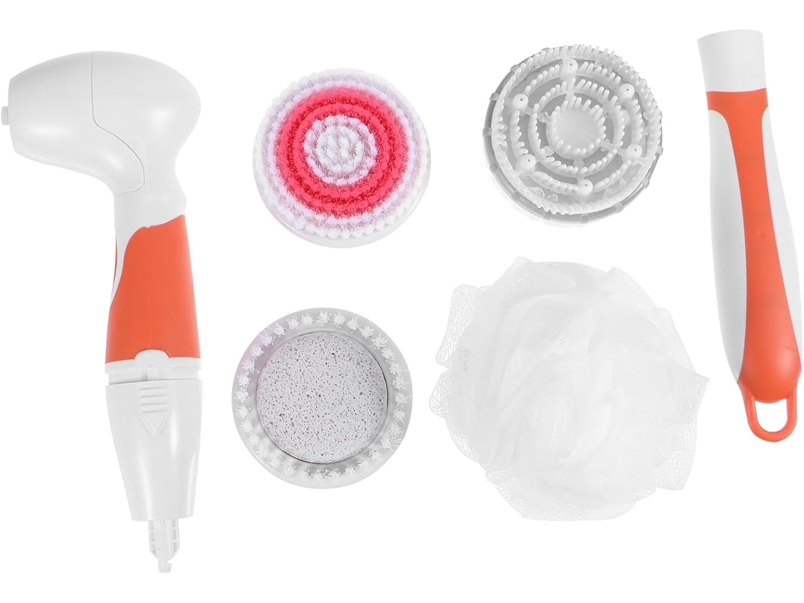 1 Conjunto De Escova Banho Elétrica À Prova D Água Com Cabo, Ferramenta De Limpeza E Massagem Corporal, Design Portátil