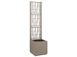 Conjunto 1 Vaso De Jardim Vidaxl Castanho Polipropileno (36 X 36 X 140 Cm)