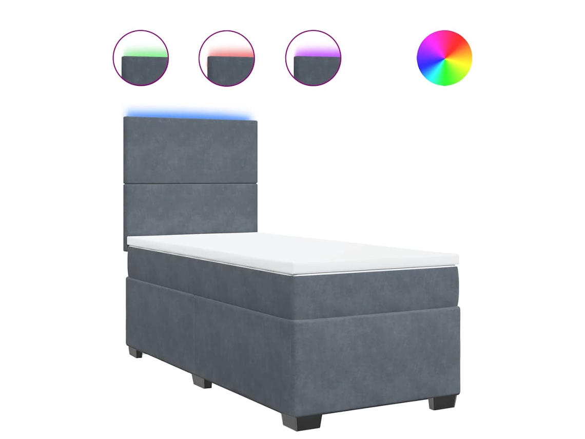 Box Spring Bed, Box Spring Beds Vidaxl Cinzeto Veludo (100 X 200 Cm)