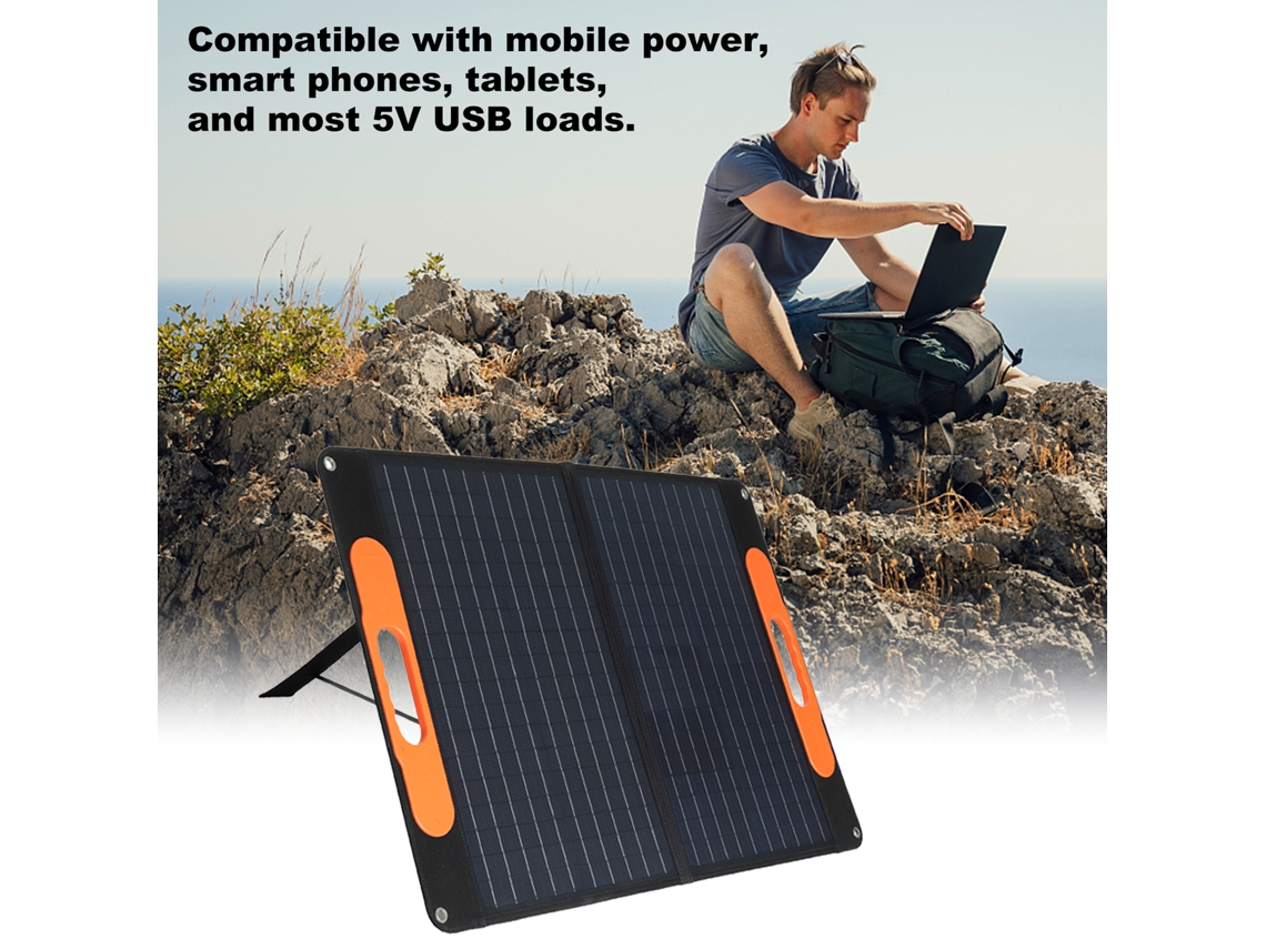 Laxiscreed Painel Solar Dobrável 60w Portátil Para Viagens E Camping Ao Ar Livre
