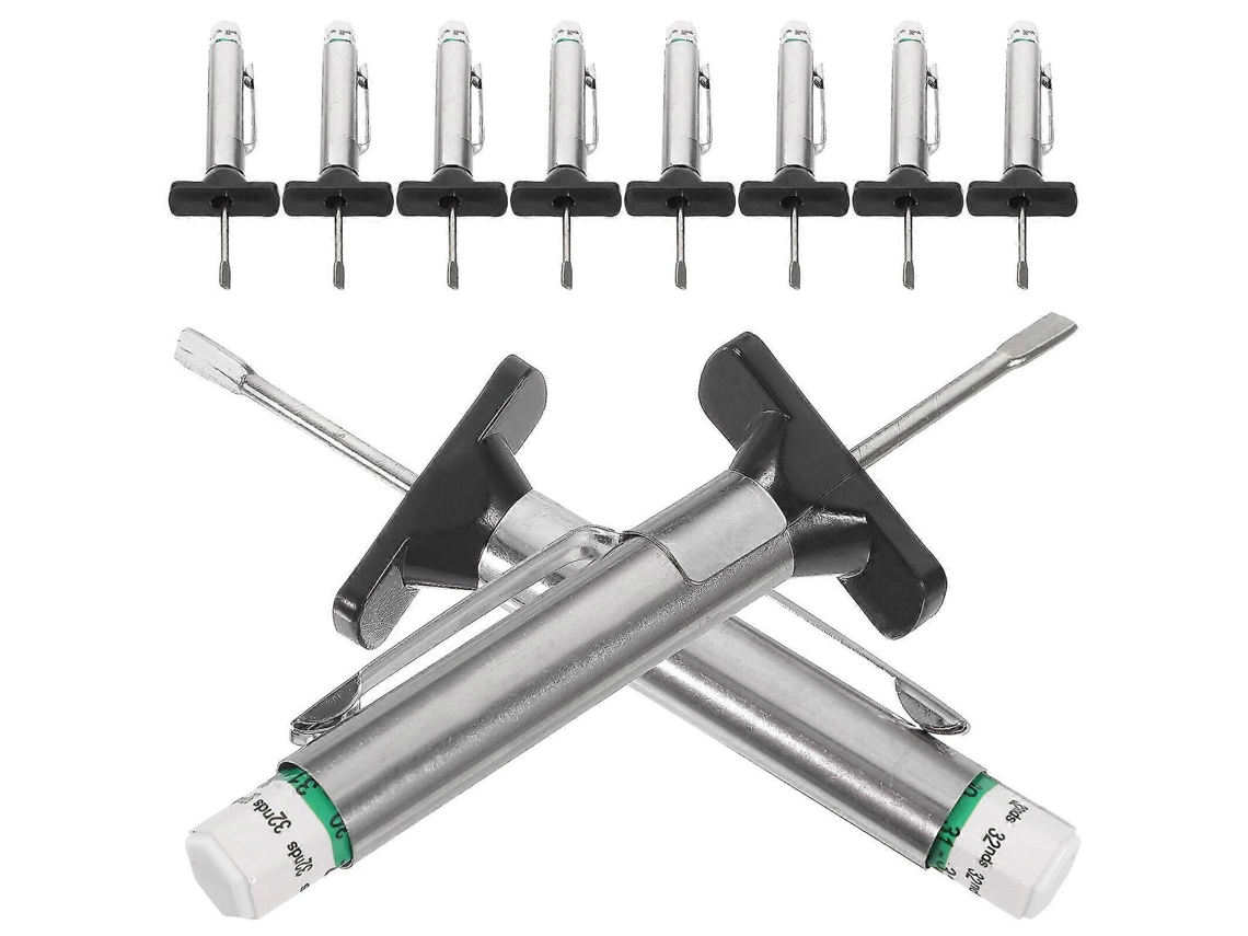 10 Peças de Calibre de Profundidade Neumático Regra de Medição 0 25mm Aço Inoxidável Abs