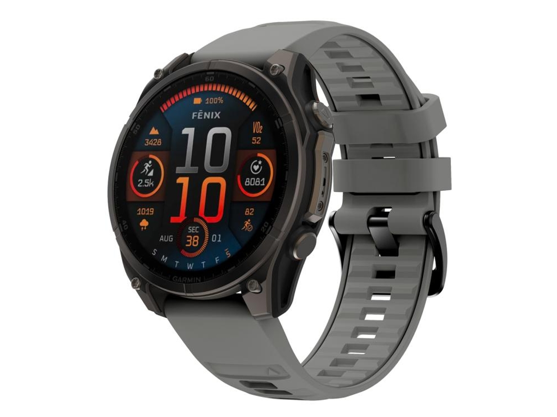 Bracelete para Garmin Silicone com liberação rápida de aço preta e cinza XIAOMOYU (26mm)
