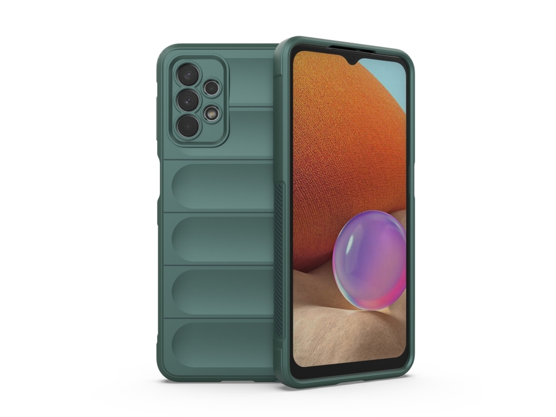 Capa Halinuia Para Samsung Galaxy A32 5g Magic Shield Tpu Flanela Verde Escuro (proteção Integral, Interior Em Flanela)