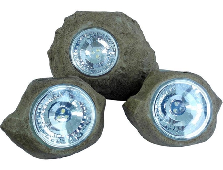 Decoração solar LUMI JARDIN 3X Rocky Brown (0.06W - Resina)