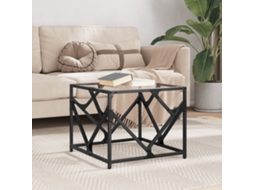 Vidaxl Mesa De Centro C/ Topo Em Vidro Transparente 50x50x41 Cm Aço