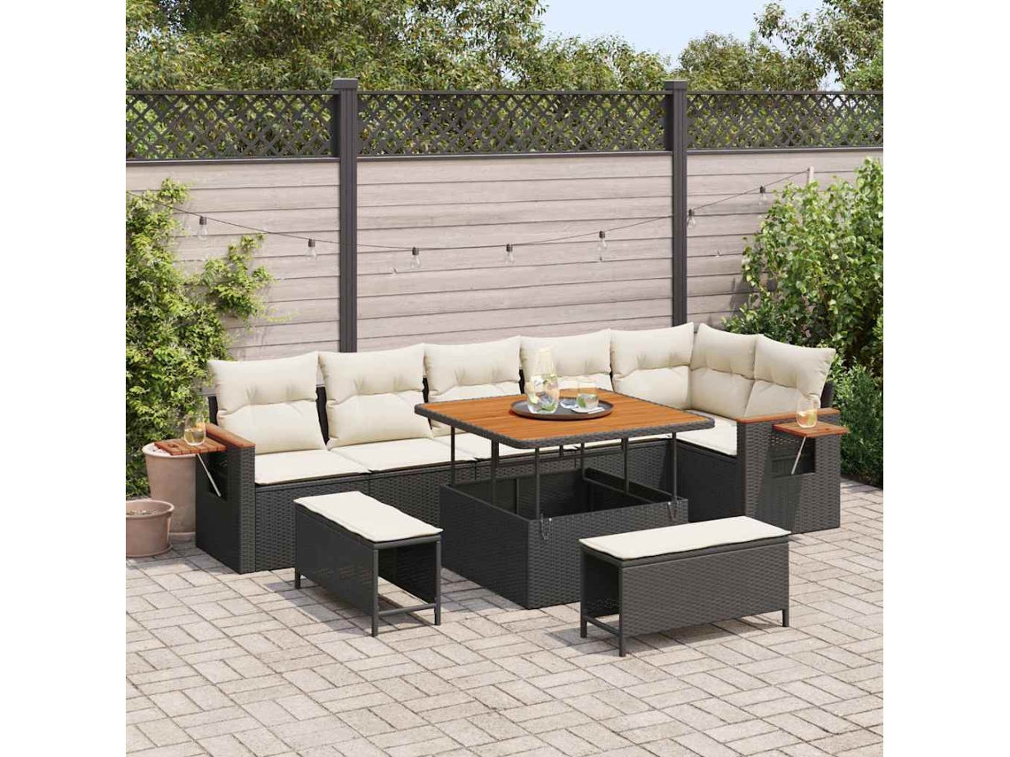 Vidaxl Conjunto De Sofá De Jardim 11 Unid. 9-número De Lugares