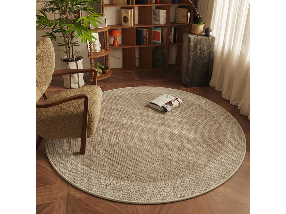 Tapete Redondo Moderno De Meados Do Século Xx, 101, 6 Cm (40 Polegadas), Em Veludo Belga Premium, Ideal Para E