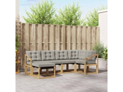 Vidaxl Conjunto De Sofás Para Exterior 6 Pcs Branco E Cinzento-claro
