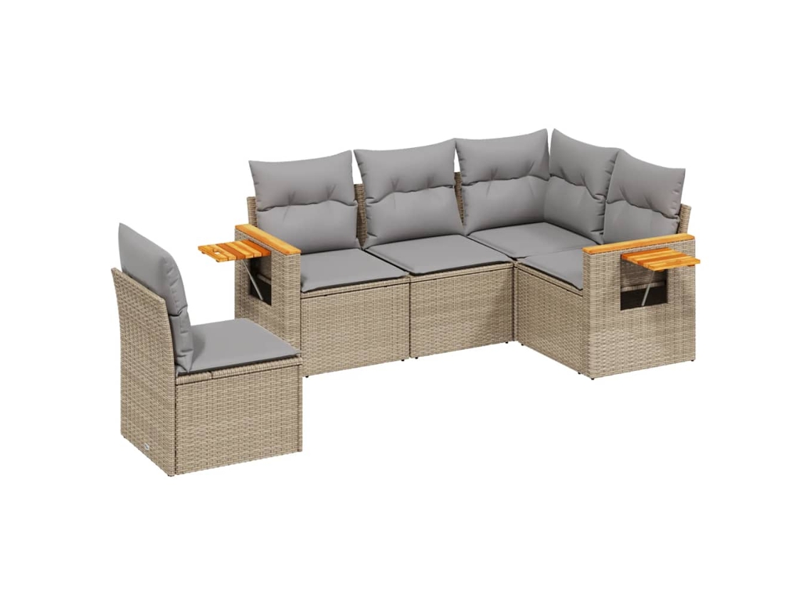 Garden Sofa Set, Garden Sofa Sets Vidaxl Bege Rattan / Vime (n/a)
