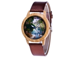 Reloj De Pulsera De Aleación Con Esfera Redonda Analógica De Quartzo Para Mujer Zhoulianfa Café