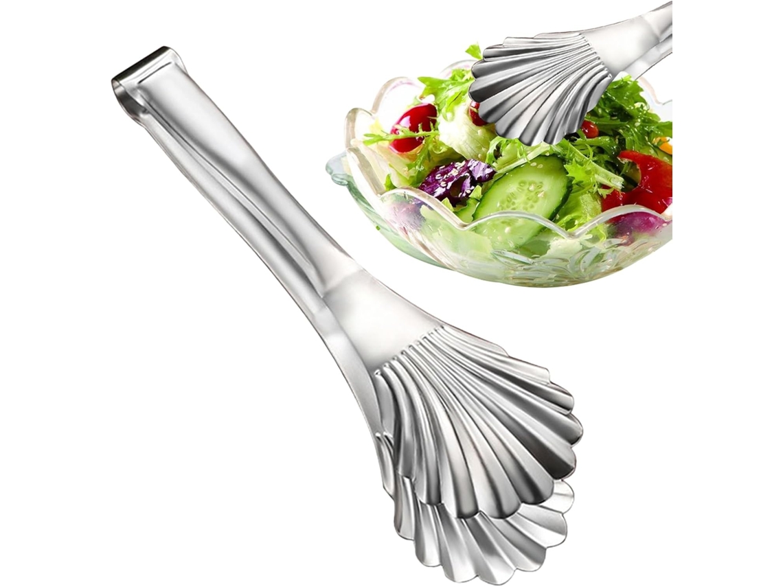 Pinça De Cozinha Em Aço Inoxidável Com Borda Ondulada, Resistente Ao Calor, Com Cabo Confortável E Antiderrapante, Ideal