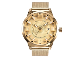 Reloj De Moda Vintage Para Hombre De Acero Zinc, Cuarzo, Dial Redondo, Impermeable (oro)