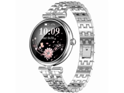 Relógio inteligente AK73 para mulheres, smartwatch esportivo à prova d'água com pulseira de aço Ly Ebike