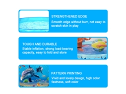 Piscina Para Crianças Ao Ar Livre 183x38cm/72x15polegadas Redonda Plegável Portátil Brincadeira Com Água Verão Para Bebês