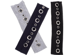 Conjunto de 3 elásticos de cabelo em tecido de poliéster, estilo grunge rock com detalhes estampados.