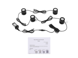 Conjunto 4 Luzes LED Submersíveis Estanque IP68 Branca Quente Timer Jardim Piscina | S/MARCA