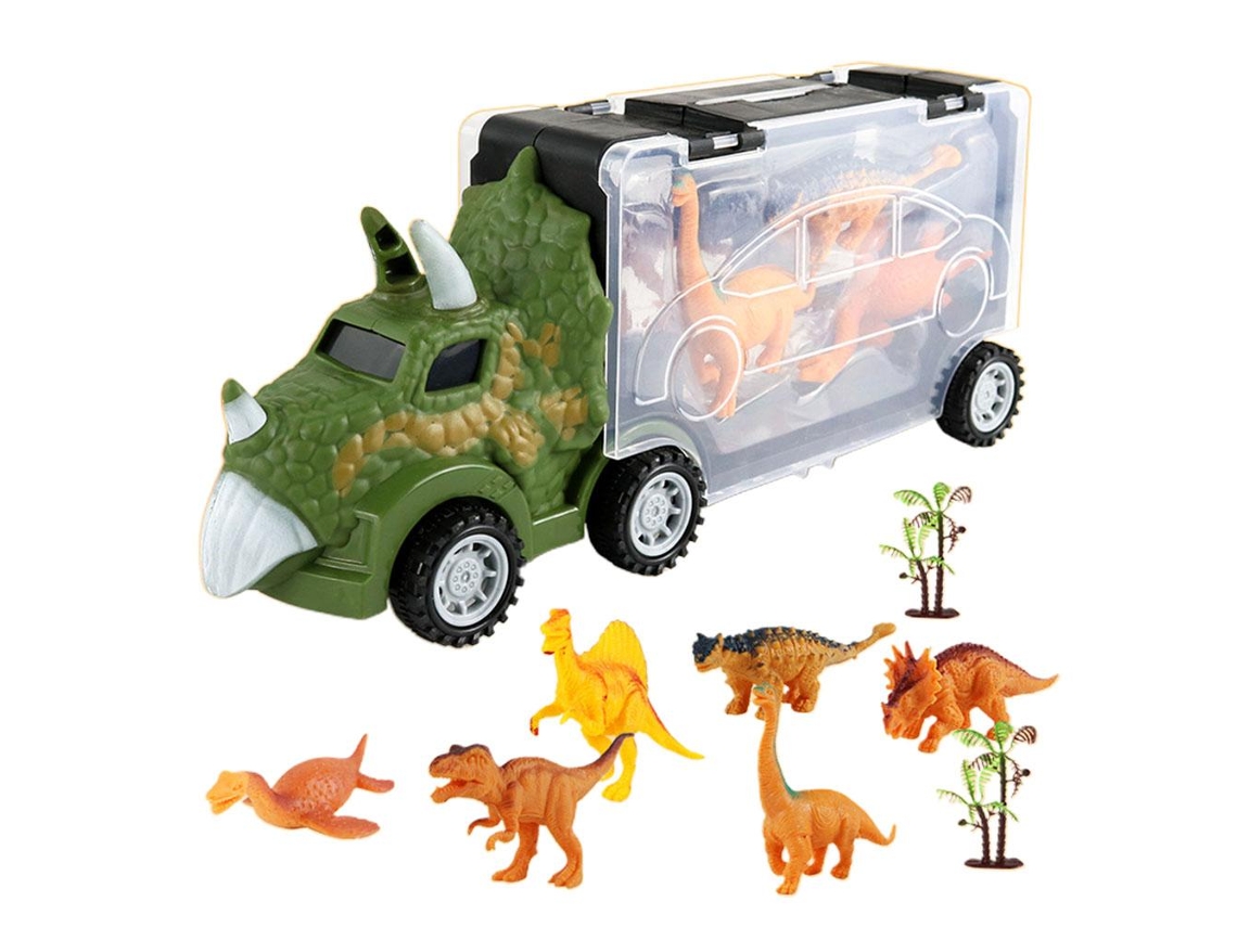 Ats 9 Peças/conjunto Caminhão Transportador de Dinossauros com Armazenamento Portátil Carro Inercial para Crianças