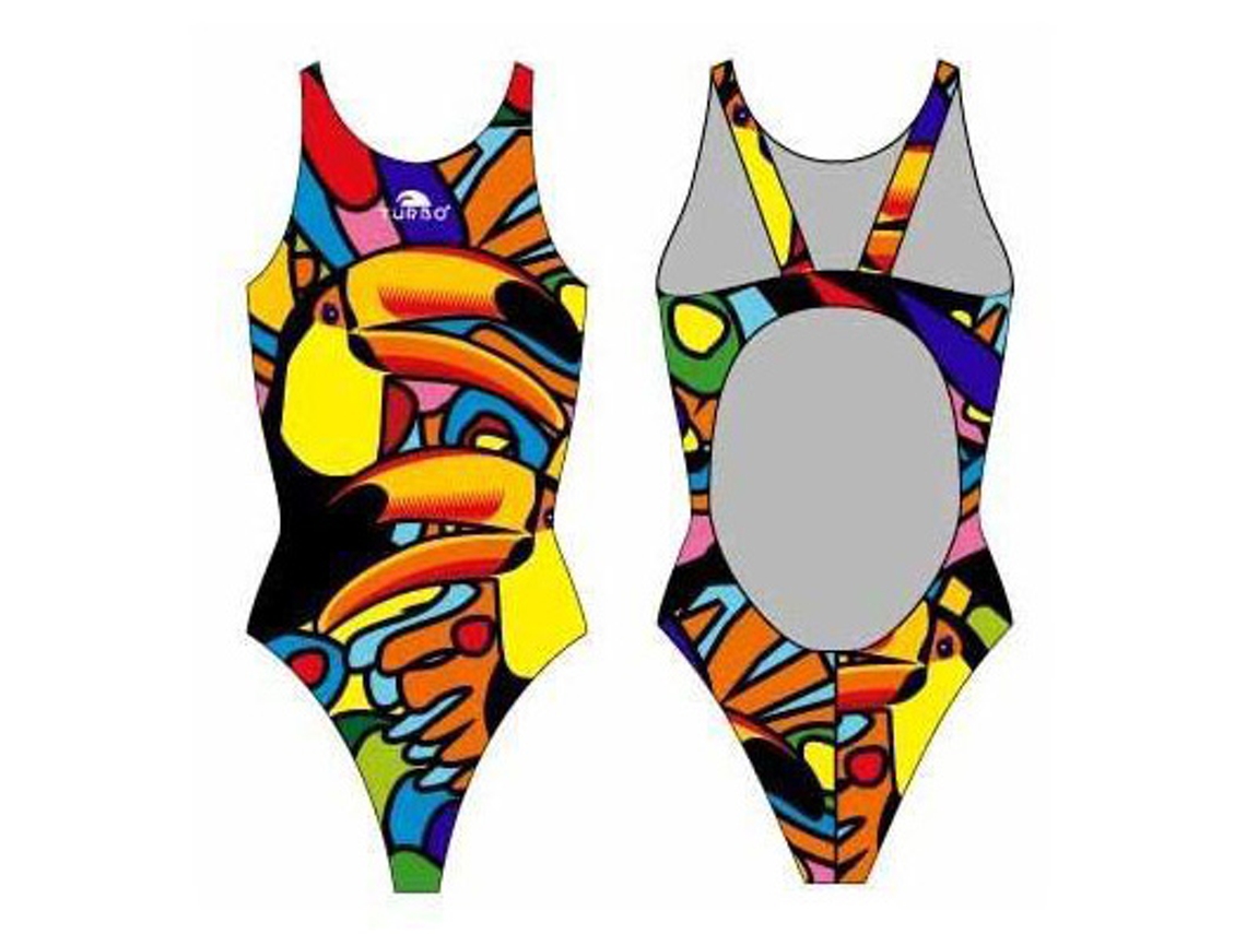 Fato de banho para Mulher TURBO Tucan Pro Resist Multicor para Natação (S)