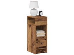Vidaxl Mesas De Cabeceira 2 Pcs Com Gaveta 25x31x66 Cm Madeira Velha
