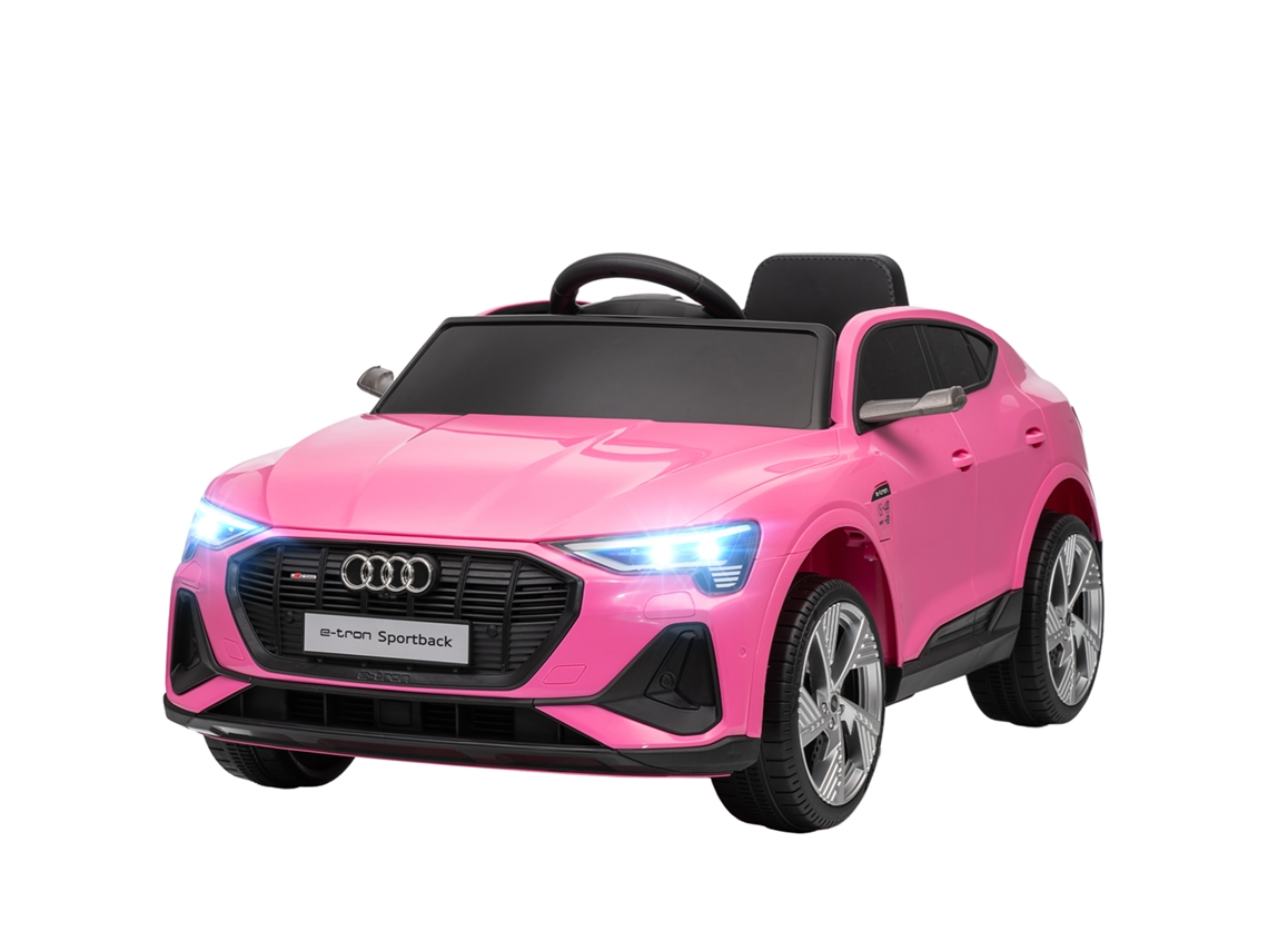 Carro elétrico infantil audi e-tron 12v rosa com controle remoto, faróis, buzina, música, velocidade 3.5 km/h | S/MARCA