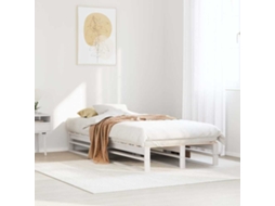 Vidaxl Cama Sem Colchão 75x190 Cm Madeira de Pinho Maciça Branco