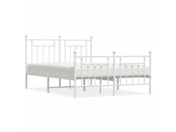 Bed Frame, Bed Frames Vidaxl Branco Aço (140 X 190 Cm)