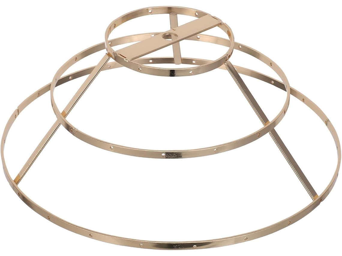 Suporte de Parede Diy de 3 Camadas em Metal Dourado de 25 Cm, Gaiola Protetora Leve para Lâmpadas. SFUSHOS