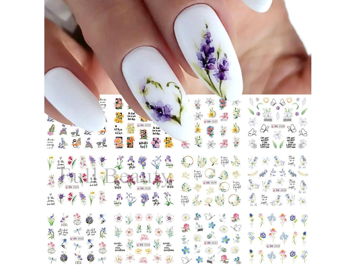 Adesivos de Unhas com Tema Oceânico, Decorações de Unhas para o Verão. MDUG