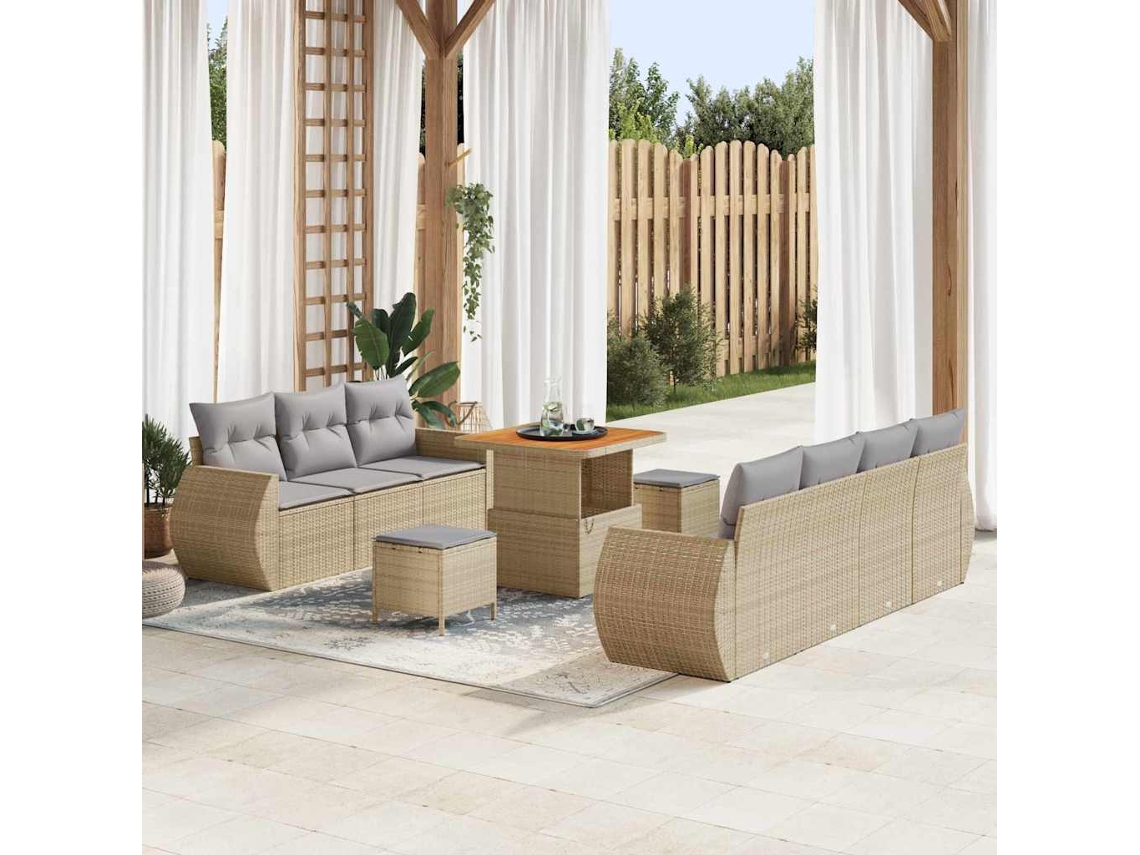 Vidaxl Conjunto De Sofá De Jardim 10 Unid. 7-número De Lugares