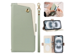 Capa Para Celular Em Couro Texturizado Com Cordão, Capa Para Iphone.verde Claro - Iphone 13 Pro Max