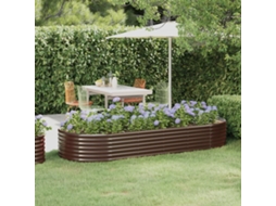 Vidaxl Canteiro Elevado Jardim 249x100x36 Aço Galvanizado Castanho