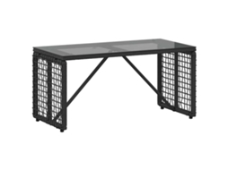 Maison Exclusive - Mesa De Exterior Preto 80 X 40 X 40 Cm Rattan Pe E Vidro