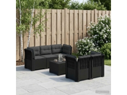 Vidaxl Sofá De Jardim De 5 Pessoas Com Almofadas Visual De Rattan Pp