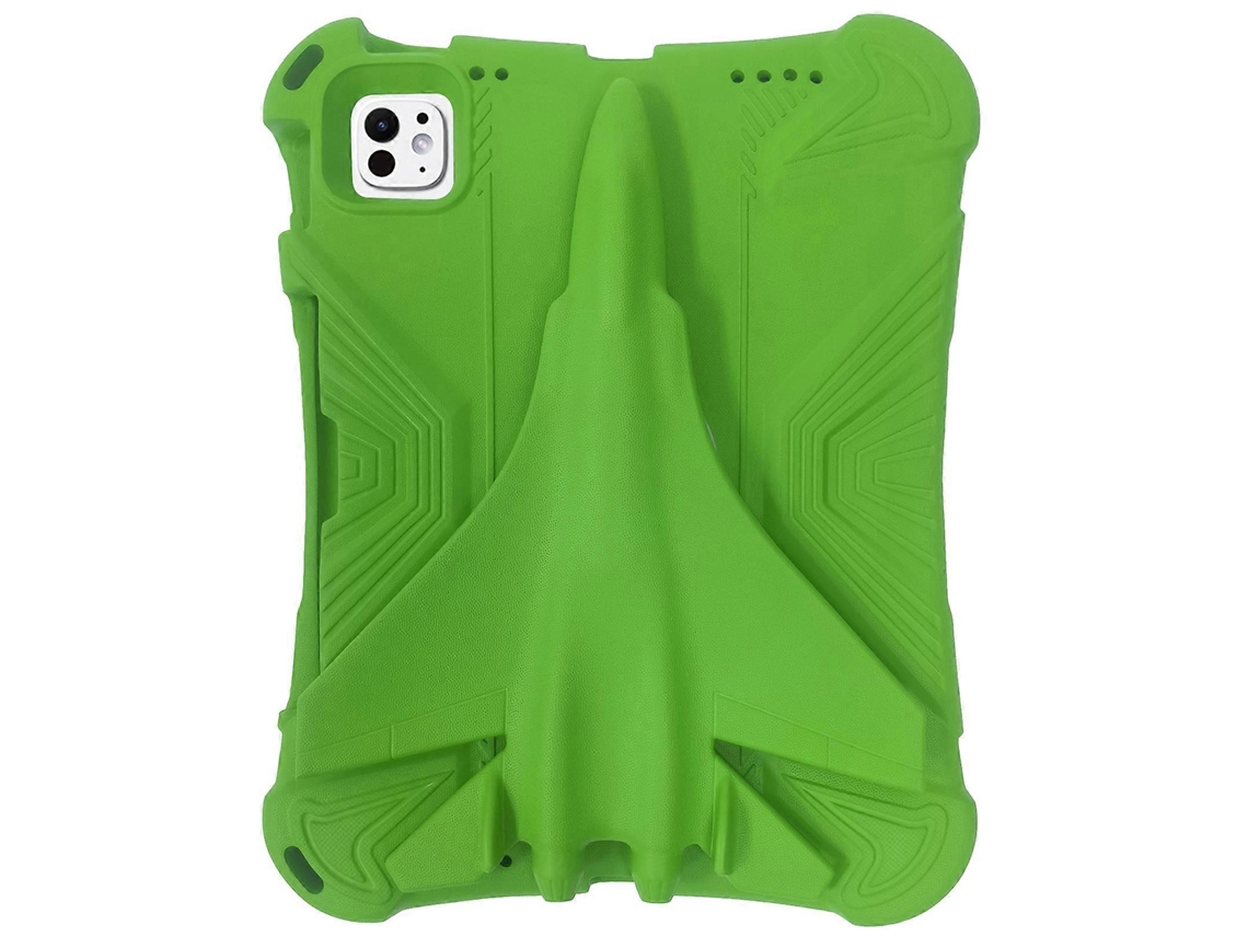 Capa Hengrongshen para iPad Pro 11 com suporte estilo avião, verde (2024)