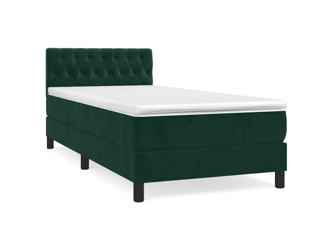Box Spring Bed, Box Spring Beds Vidaxl Verde Veludo (100 X 200 Cm)
