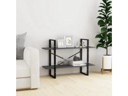 Vidaxl Estante Com 2 Prateleiras 100x30x70 Cm Pinho Maciço Cinzento