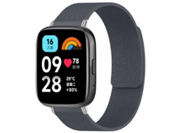 Bracelete para Redmi Watch 3 Active / Lite Silicone Magnético Textura de Lichia Cinza XIAOMOYU