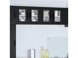 Vidaxl Armário De Vidro De Parede Lucca Preto 60 X 31 X 40 Cm