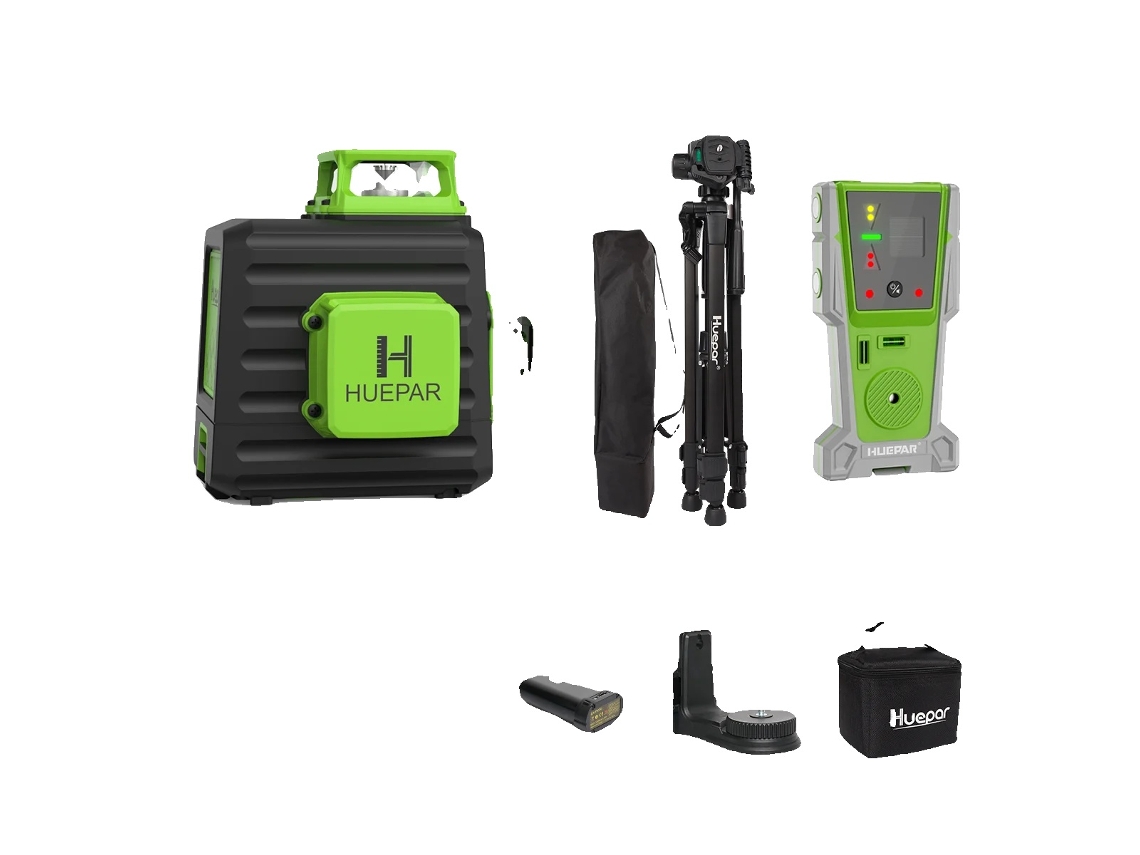 Nível A Laser Com Feixe Verde 3d, Precisão De / 1/9 Polegada, Design À Prova Dágua Ip54, Com Detector Oem