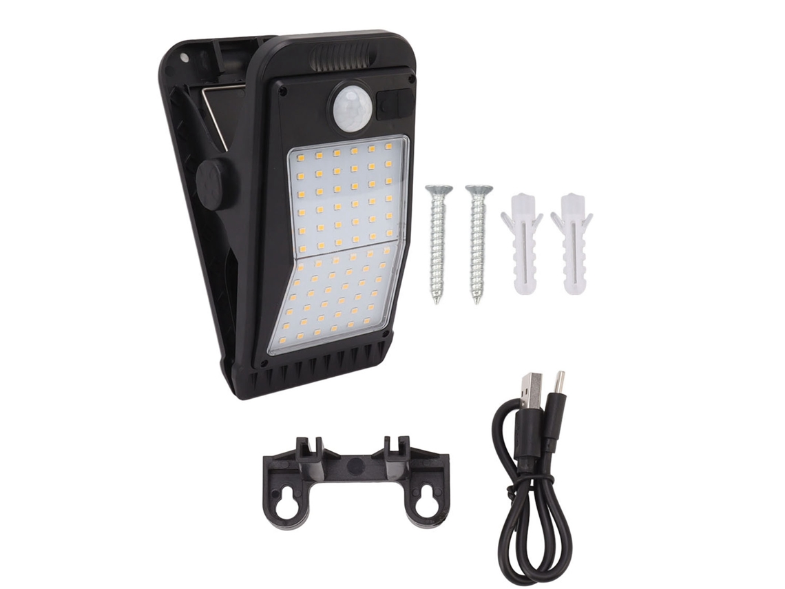 Rebe-lâmpada Solar Usb Com Clip, 72 Leds, Bateria Integrada E Indução Humana, Luz Quente Para Exterior, Jardim E Terraço